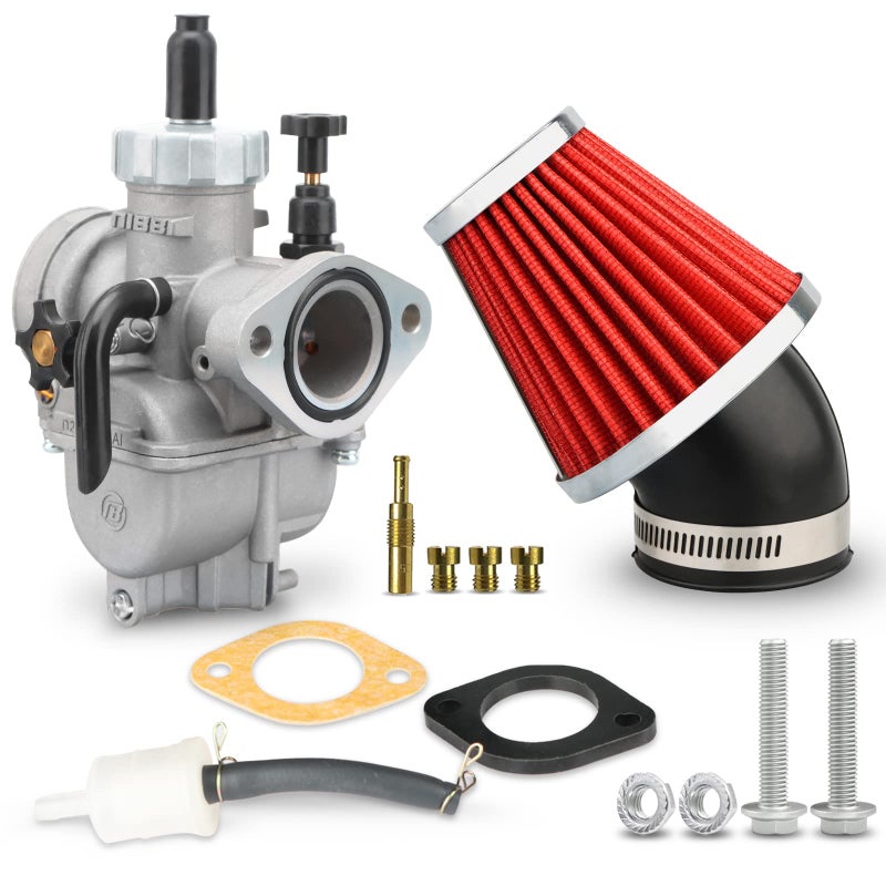 NIBBI Carburetor PE22mm with 48mm Air Filter Fit 110cc 125cc 130cc Flange Motorcycle Engines for Dirt Bike Pit Bike ATV 4 Wheeler with Carb Jets - Image 1
